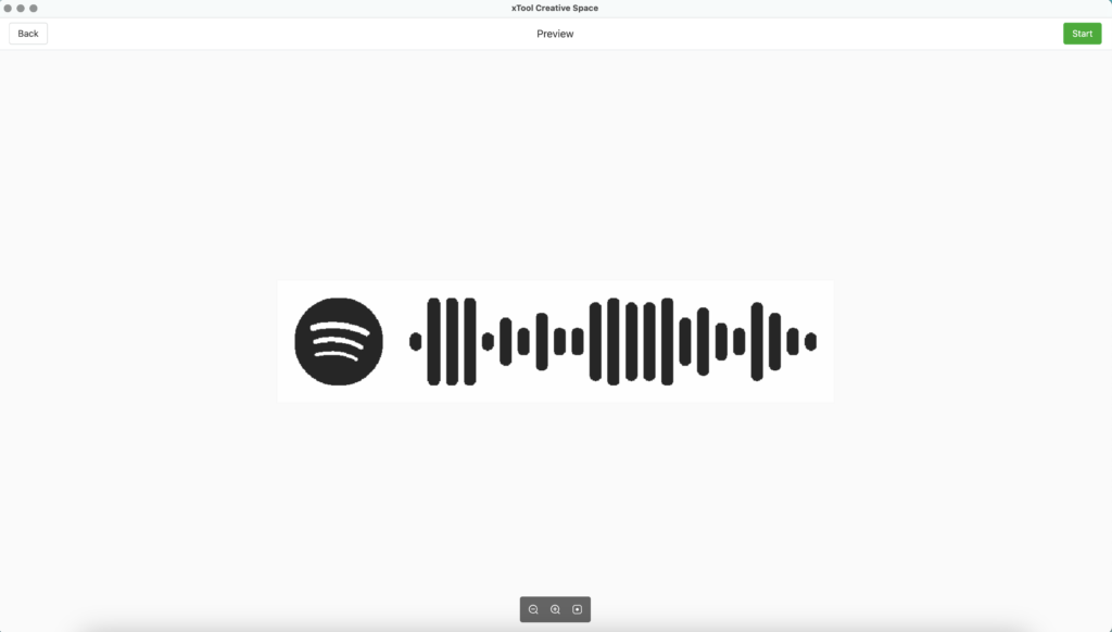 setting up engraved spotify code necklace in xtool creative space